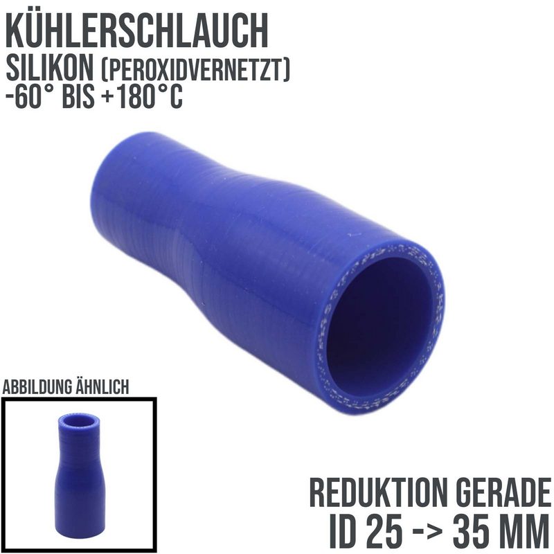 25 -> 35 mm ID Kühlerschlauch Reduktion Verbinder Silikon LLK Ladeluft Kühlmittel Schlauch blau - 100mm