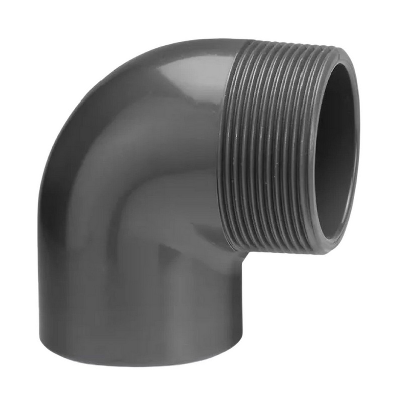 63 mm PVC Klebe Fitting Winkel 90° Außengewinde AG 63 mm x 2" Muffe Verbinder - PN 10 bar