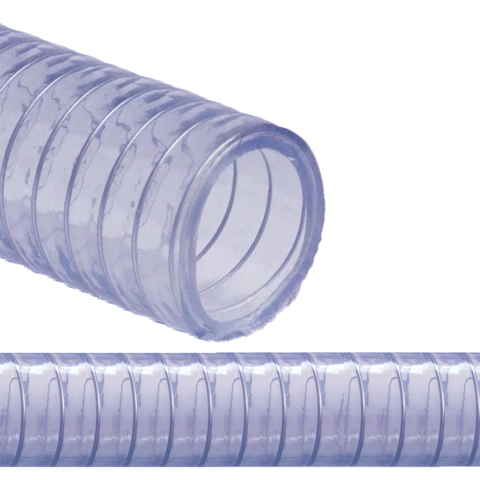 40 mm Saug Ansaug Druck Abwasser Pumpen Schlauch Stahlspirale transparent PN 3 bar