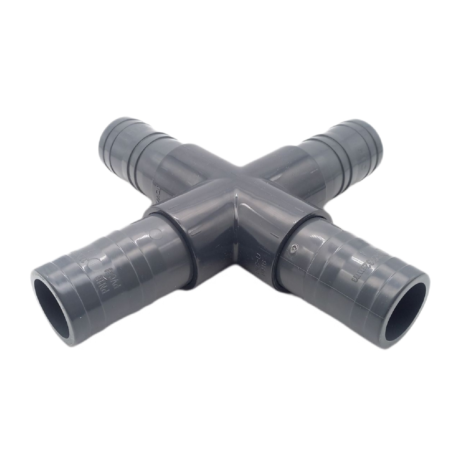 40 mm PVC PROFI Kreuz 90° Schlauch Verbinder Stutzen Tülle Pool Teich Garten - PN 10 bar