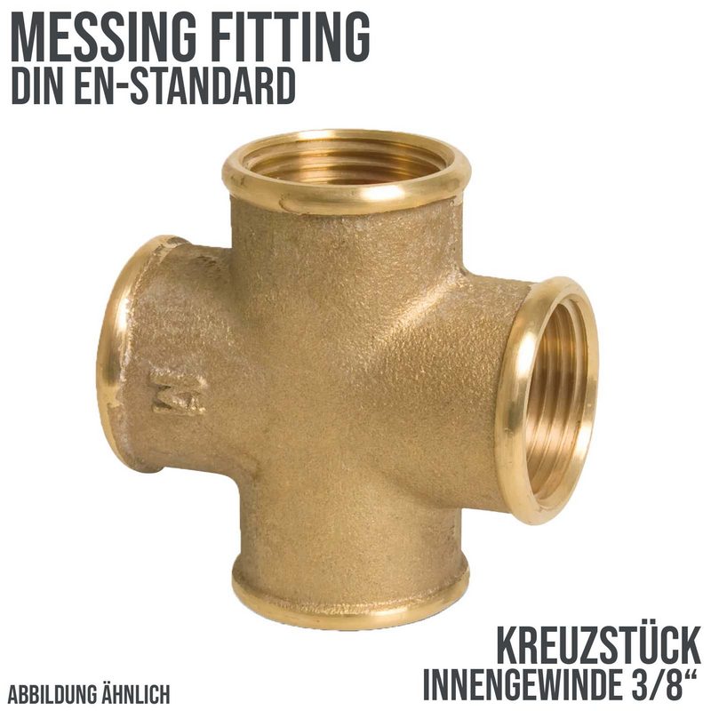 3/8" Kreuzstück Nr. 180 Innengewinde IG Messing Fittings PN 30 bar