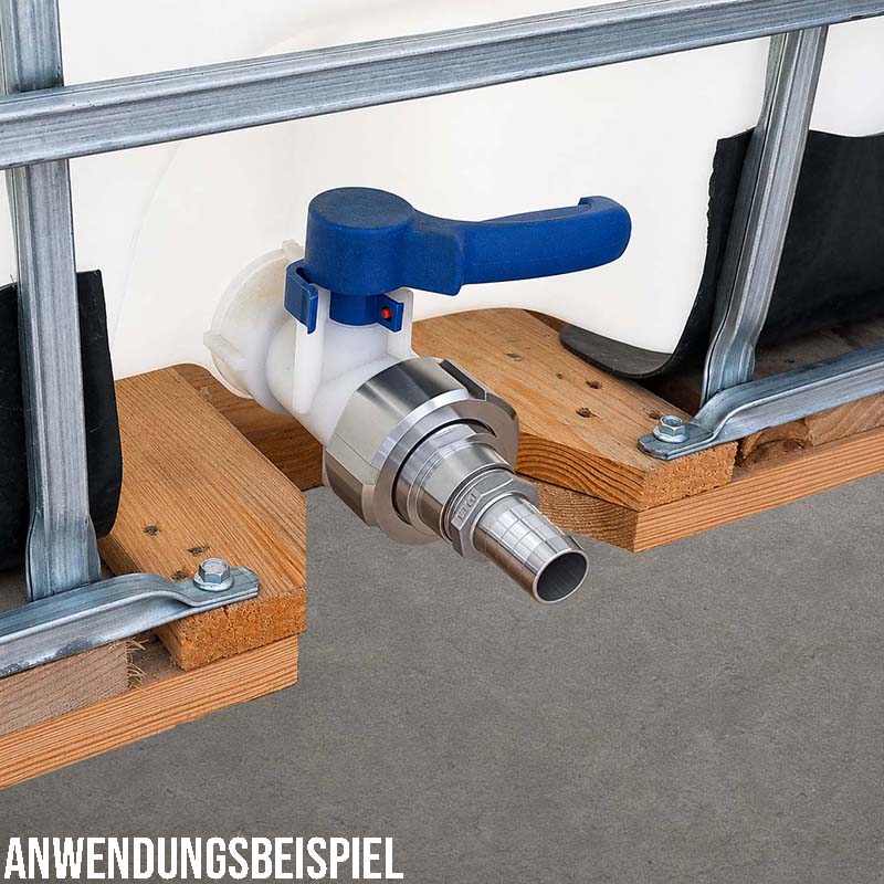 25 mm 1 " S60 x 6 IBC Container Edelstahl (AISI 316) V4A Anschluss Set Schlauch Tülle Stutzen - PN 16 bar