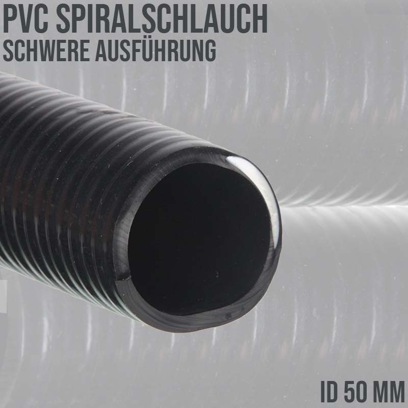 50 mm 2" Zoll PROFI Teich Pool Garten Zulauf Ablauf Spiral Saug Schlauch - PN 3 bar