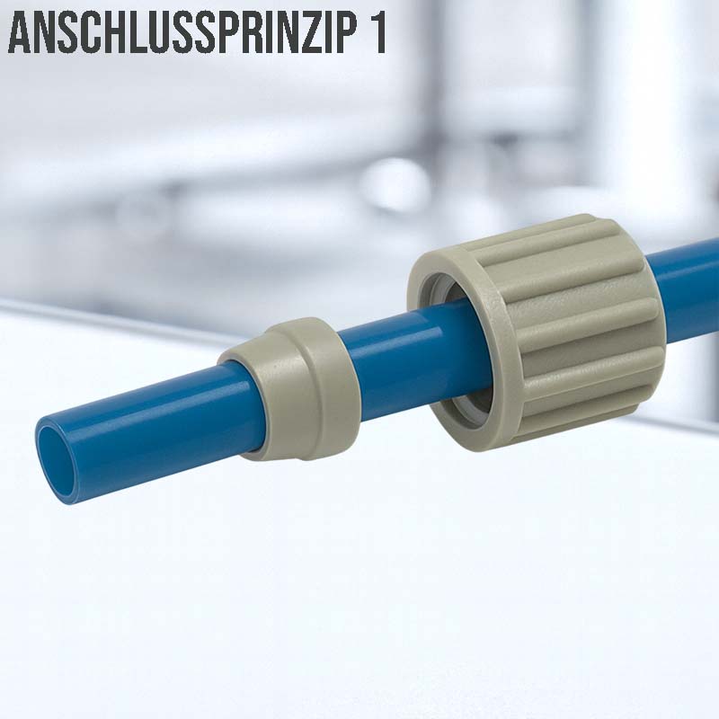 12 x 10 mm x 1/2" Winkel 90° Kupplung Aussengewinde PVDF Verschraubung PA PP Schlauch FDA drehbar - PN 10 bar
