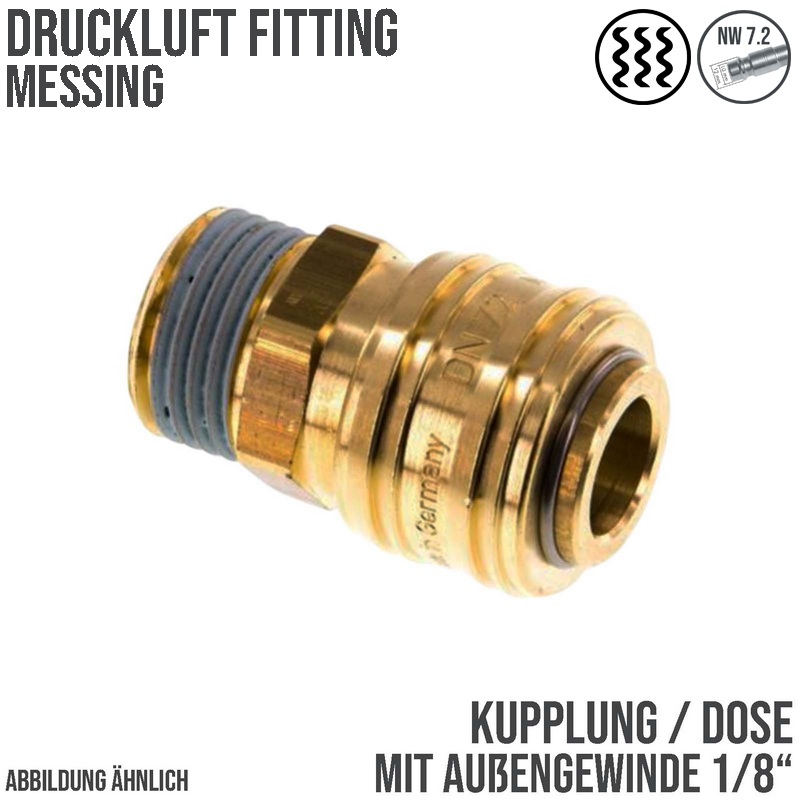 1/8 " Druckluft Kupplung Dose Schnell Messing NW 7,2 mit Innengewinde AG - PN 35 bar