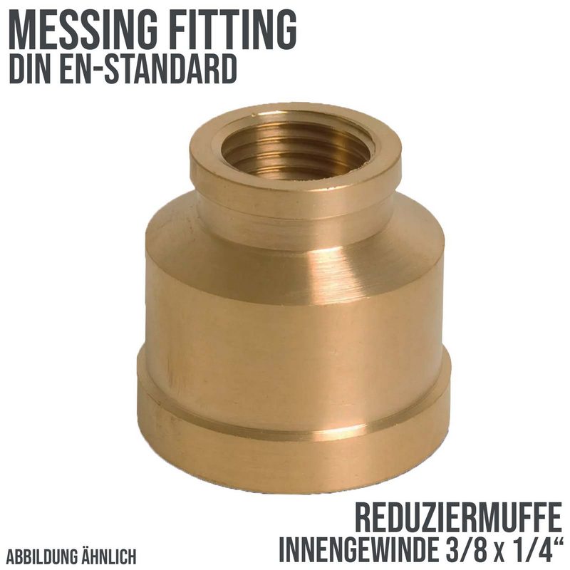 3/8" x 1/4" Reduzier Muffe Nr. 240 Innengewinde IG Messing Fittings PN 30 bar