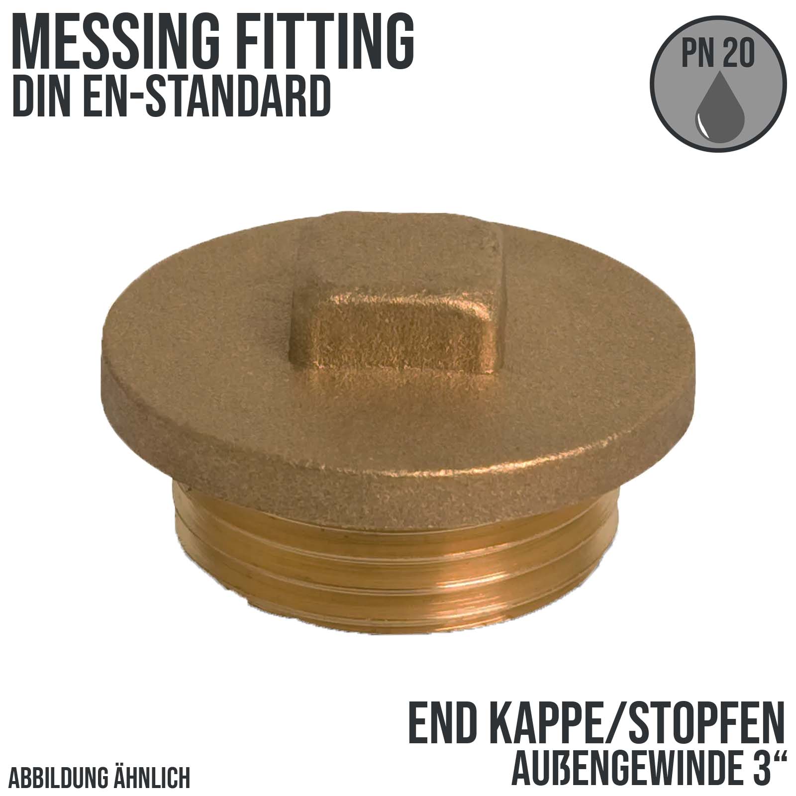 3" Stopfen Nr. 290 Außengewinde AG Messing Fittings PN 20 bar
