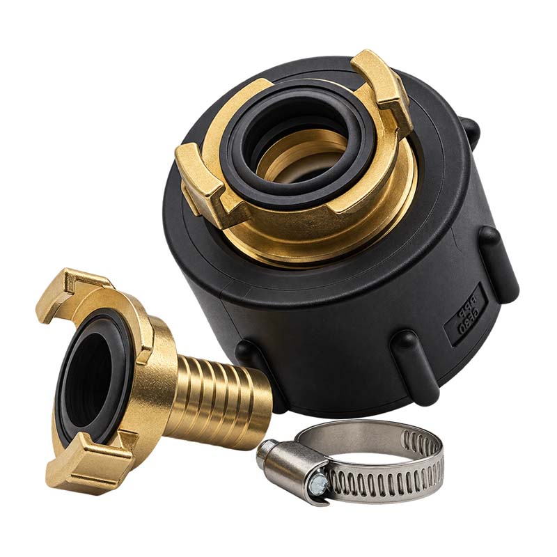 S60 x 6 IBC Adapter auf Schnellanschluss + Kupplung 1" 25 mm Container Tank Zubehör (GEKA kompatibel)
