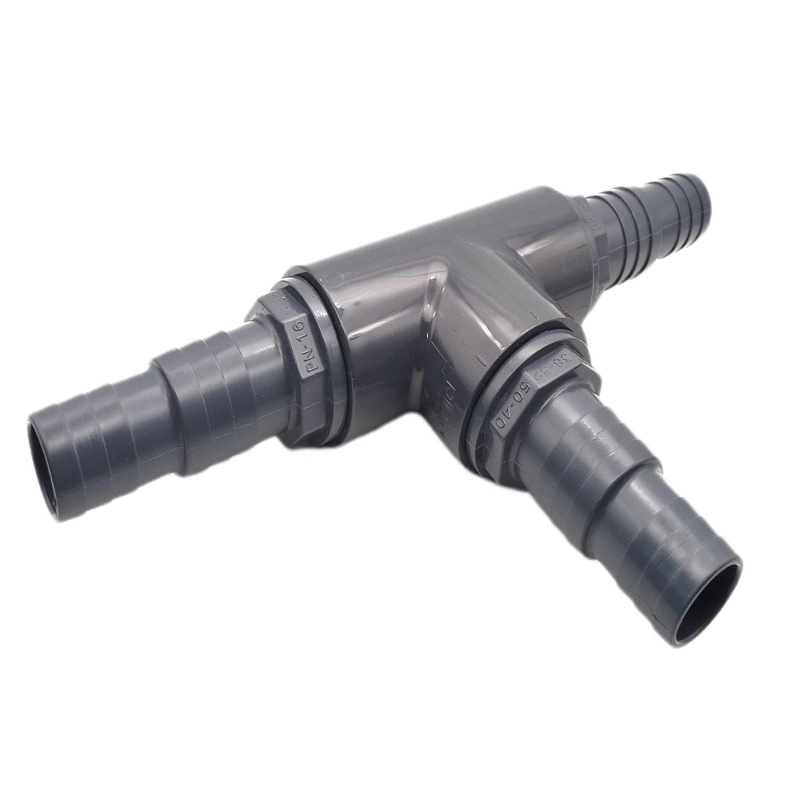 32 / 38 mm PVC PROFI T-Stück 90° Schlauch Verbinder Stutzen Tülle Pool Teich Garten - PN 10 bar - Montage-Set