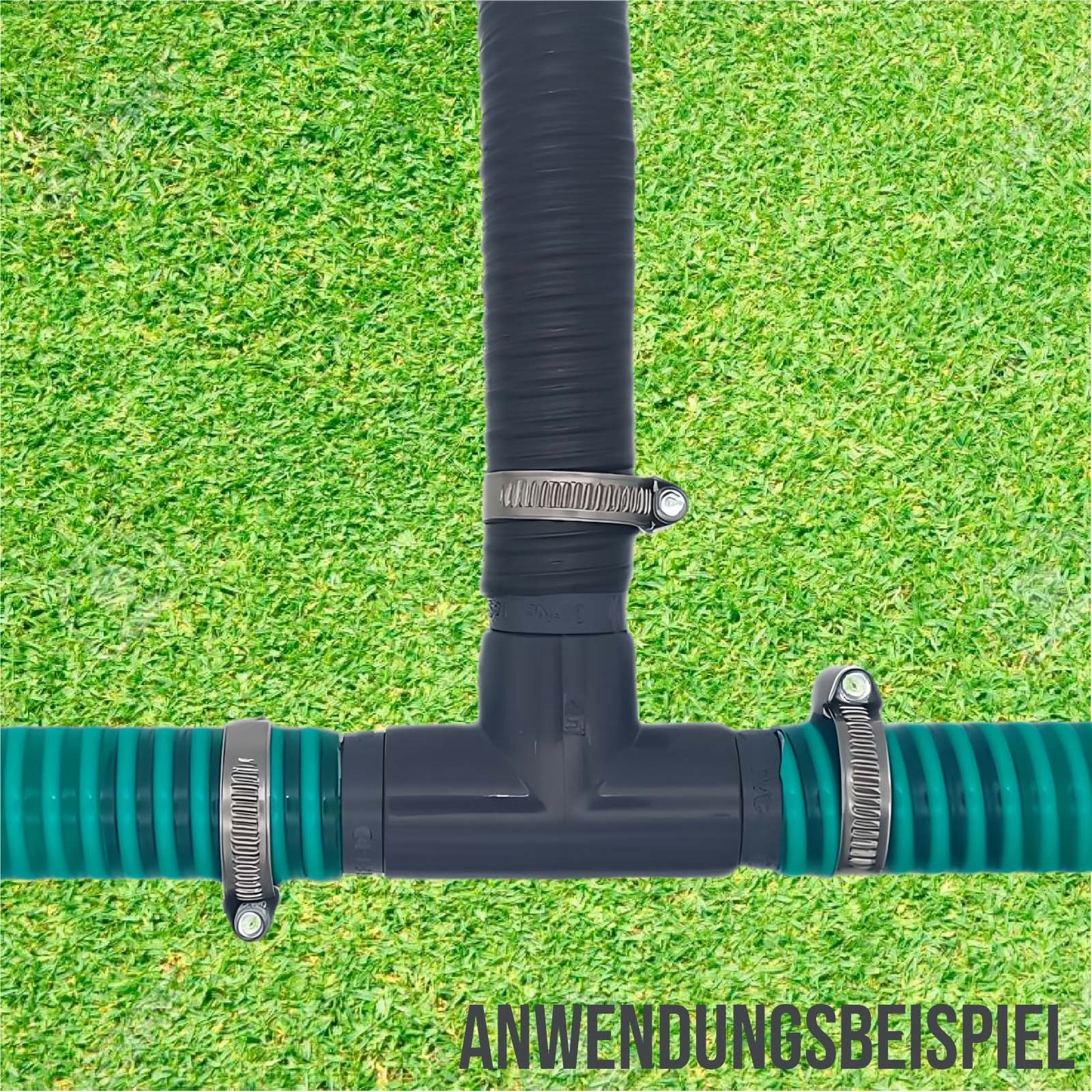 40 mm PVC PROFI T-Stück 90° Schlauch Verbinder Stutzen Tülle Pool Teich Garten - PN 10 bar
