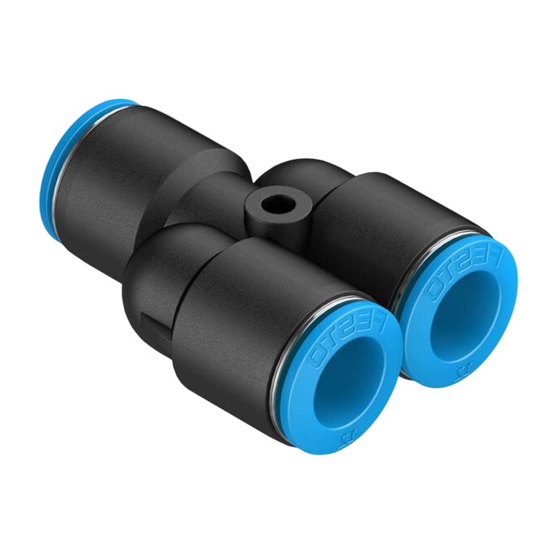 8 mm Pneumatik Schnell Steck Verbinder QS Y-Stück blau/schwarz QS-4 (153032) - PN 14 bar
