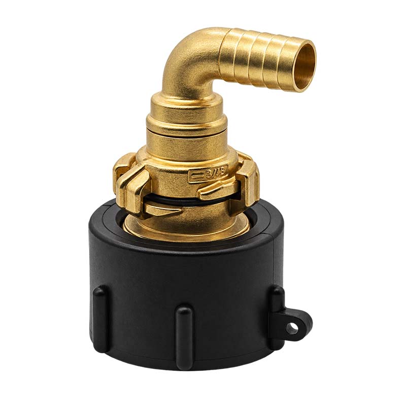 S60 x 6 IBC Adapter auf Schnellanschluss + 90° Kupplung drehbar 3/4" 19mm Container Tank Zubehör (GEKA kompatibel)