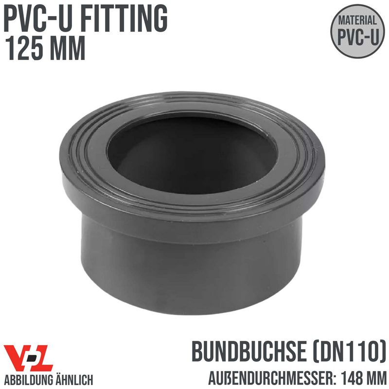 125 mm VDL PVC Klebe Fitting Bund Buchse DN 110 - Außendurchmesser 148 mm