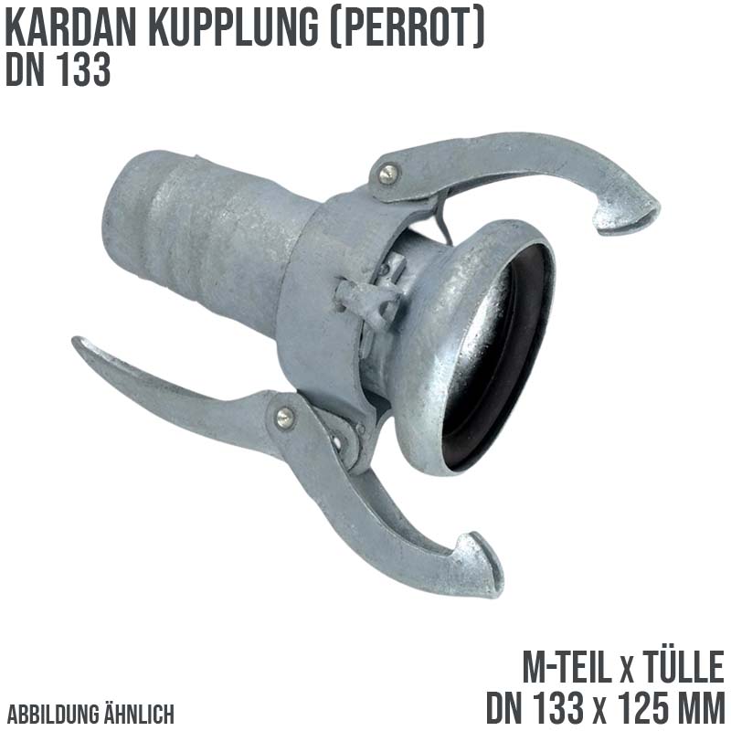 DN 133 Kardan Perrot Kupplung M-Teil mit Tülle Stutzen 125 mm Gülle Schlamm Schlauch