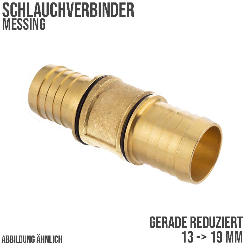 13 x 19 mm  Schlauch Reduzier Verbinder Verteiler Tülle Kupplung Reparatur Messing PN 10 bar