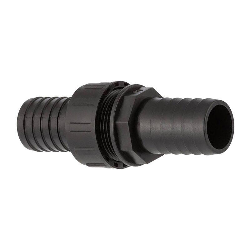 32 mm Schlauch Verschraubung 2-fach Stutzen Tülle Pool Teich Garten PP schwarz - PN 6 bar