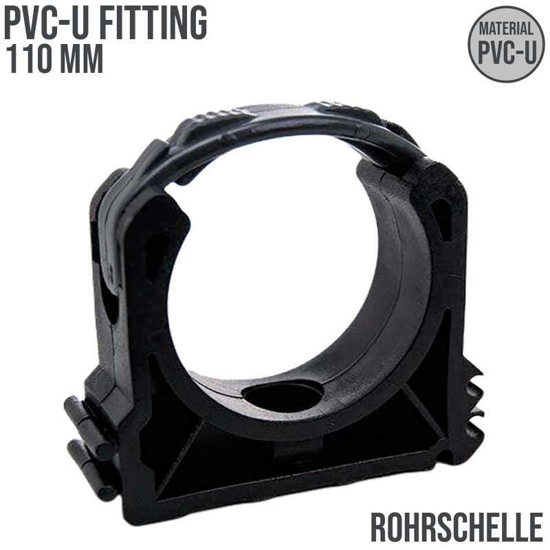 110 mm PVC Klebe Fitting Rohr Schelle Halter Klemme Clip geschlossen
