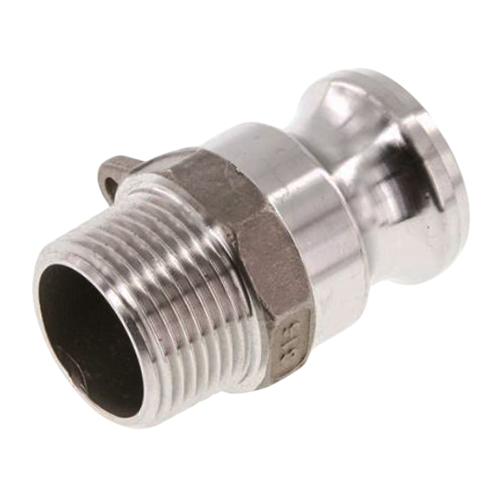 Kamlock Typ F - Vaterteil Edelstahl V2A (AISI 316) - 36,7 mm Stecker mit Außengewinde (AG) 1" Zoll DN 25 - PN 10 bar