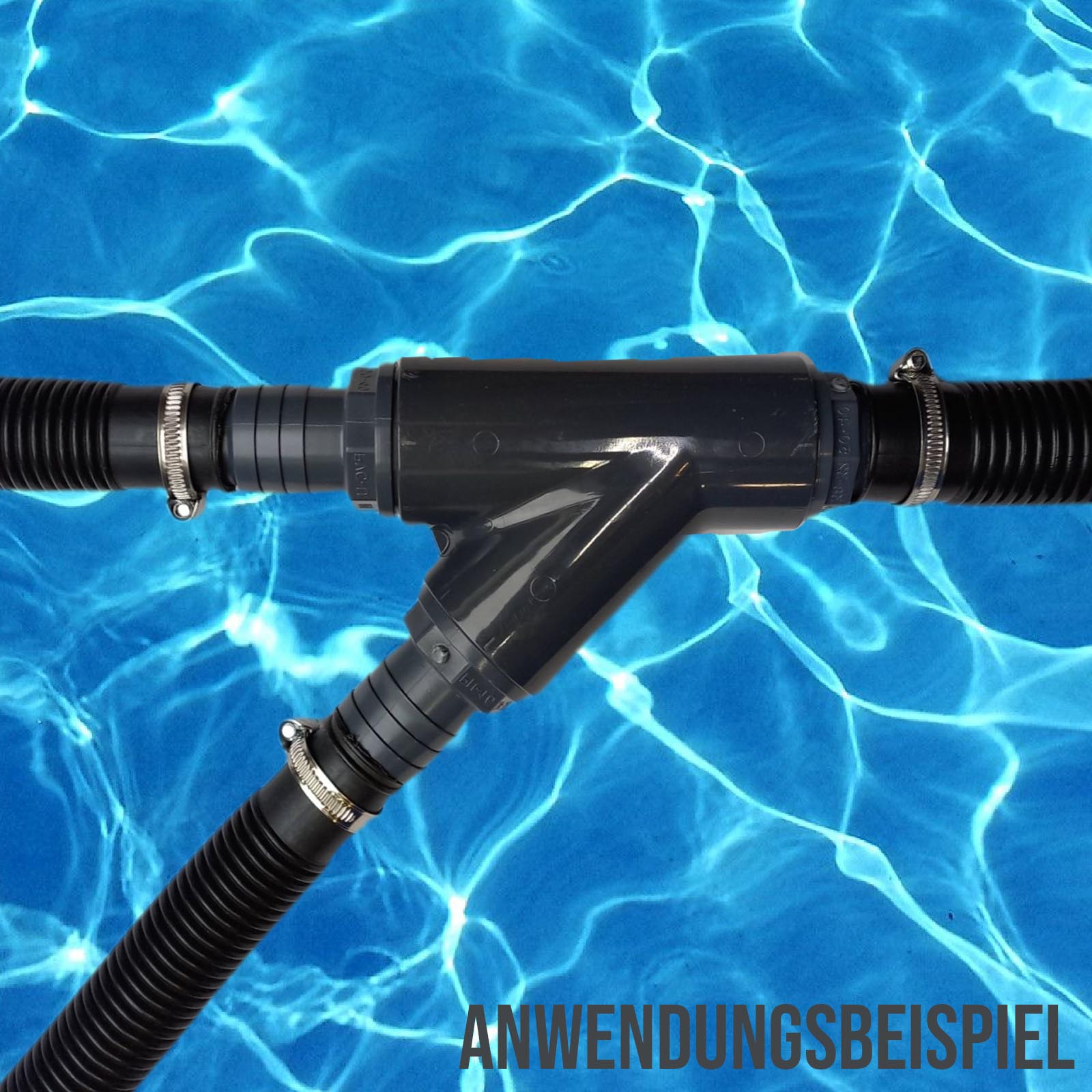40 mm PVC PROFI T-Stück 45° Schlauch Verbinder Stutzen Tülle Pool Teich Garten - PN 10 bar