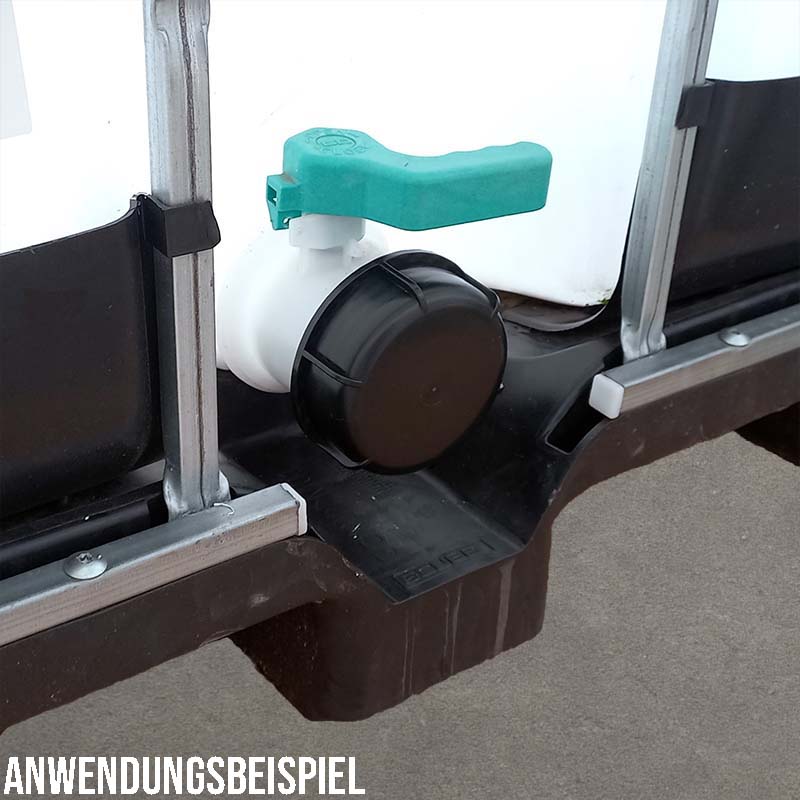 S100 x 8 (AD 115 mm) IBC Container Kappe Verschluss Deckel Einlass Staukappe Zubehör - schwarz