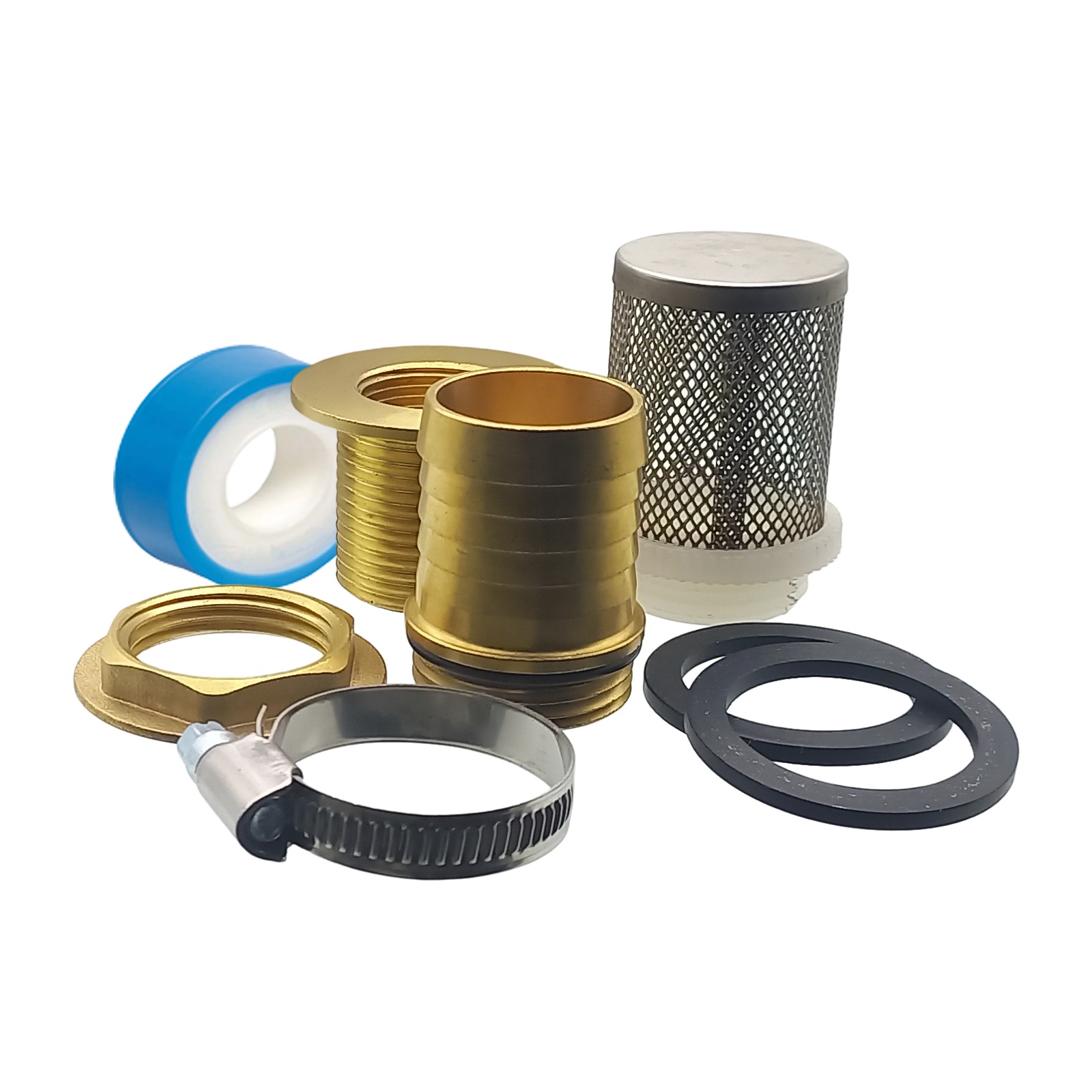 Tank Regen Tonnen Durchführung Messing Schlauch Tülle Stutzen 32mm (1 1/4") - Anschuss Set PN 10 bar