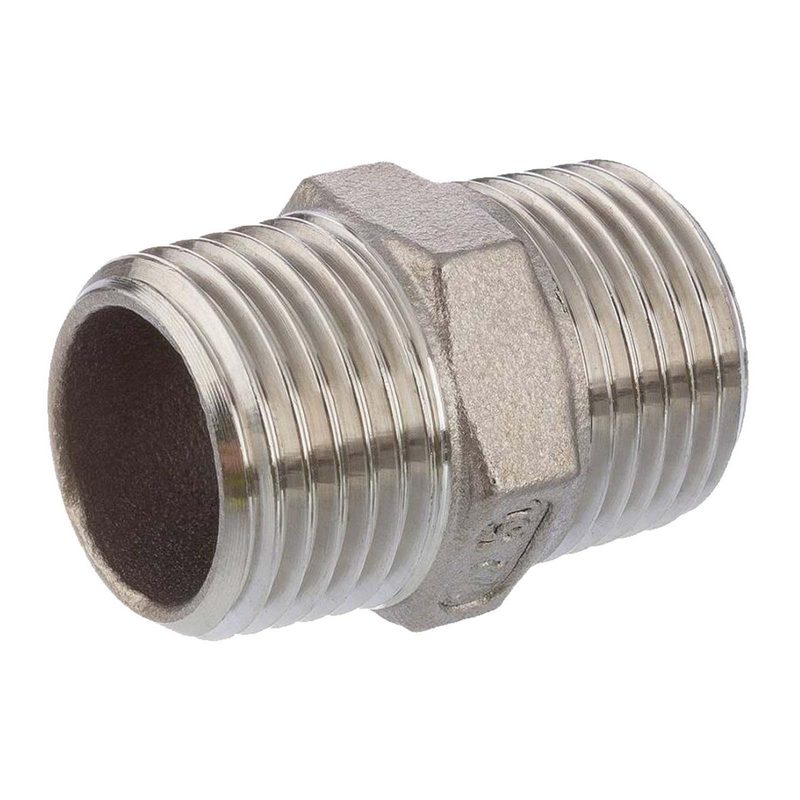 1/8" Edelstahl Fitting V4A AISI 316 Nr. 280 - Doppelnippel Außen x Außengewinde AG - PN 16 bar