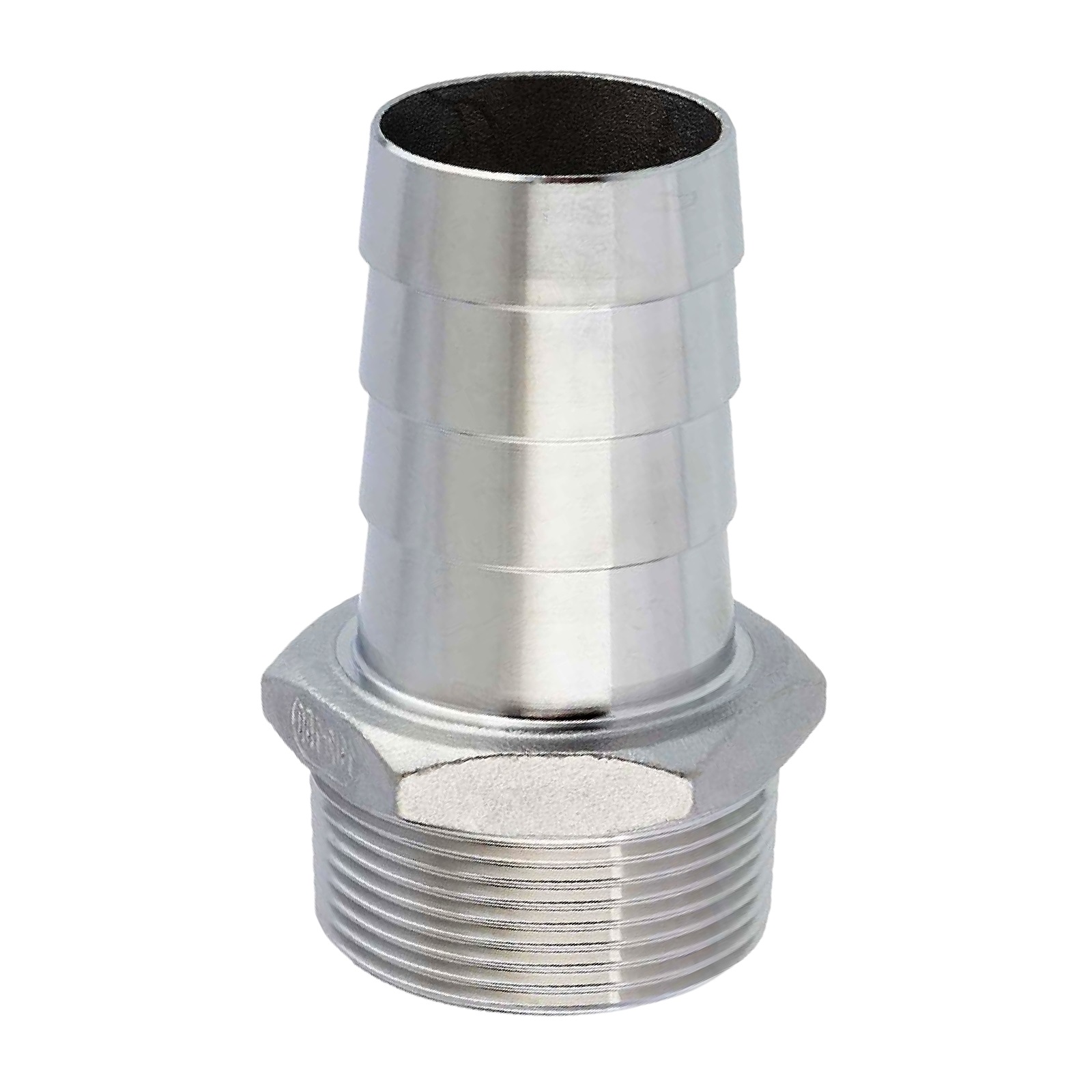 63 mm x 2" Zoll Schlauch Tülle Stutzen Außengewinde AG Nippel Edelstahl AISI 316 VA  Fitting - PN 20 bar