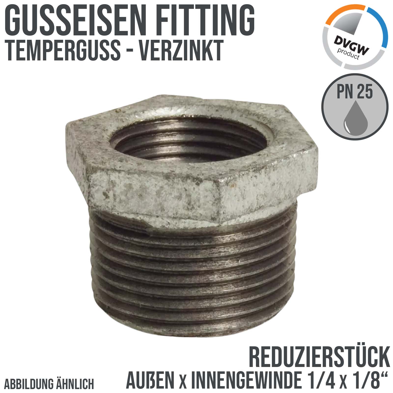 Reduzierstück 1 AG x 3/4 IG Messing : 1 Zoll Außengewinde auf 3/4 Zoll Innengewinde