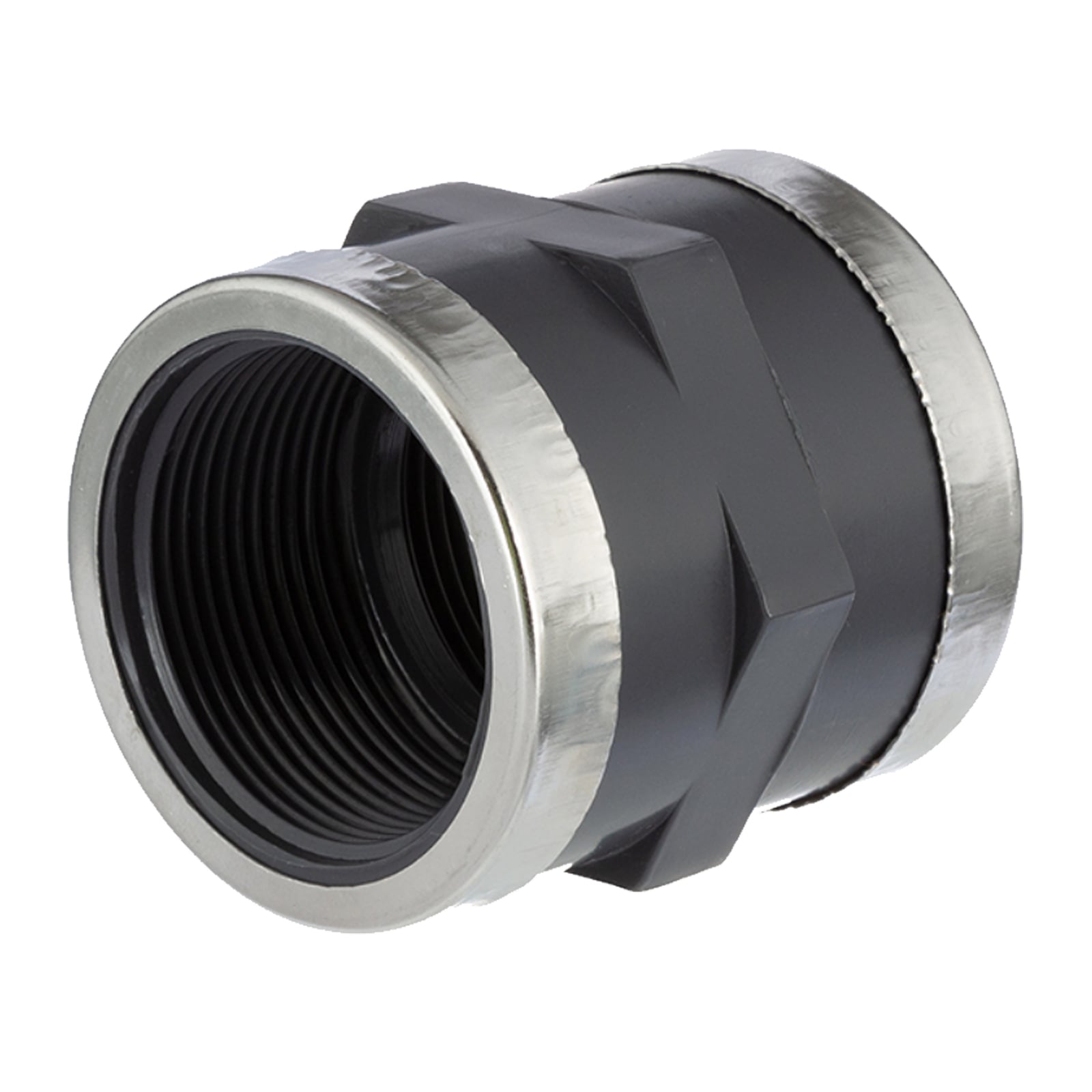 2" PVC Fitting Gewinde Muffe 2-fach Innengewinde verstärkt Verbinder - PN 16 bar