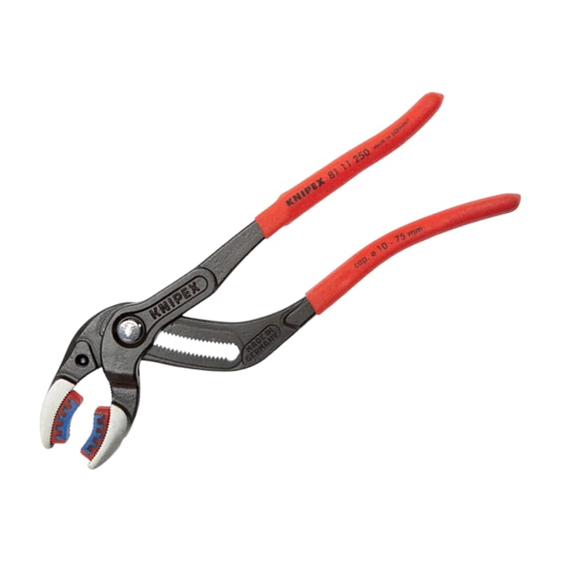 250 mm Siphon Zange poliert Tauchkunststoffgriffe Knipex
