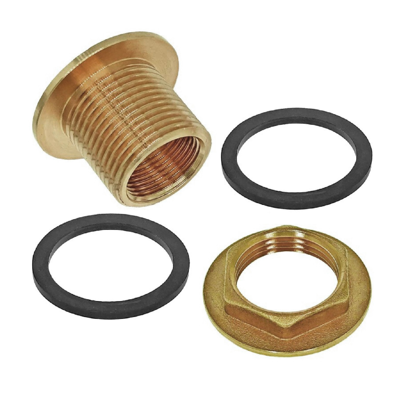 3/4" x 1/2" Tank Regen Tonnen Durchführung Messing Außen x Innengewinde  - PN 10 bar