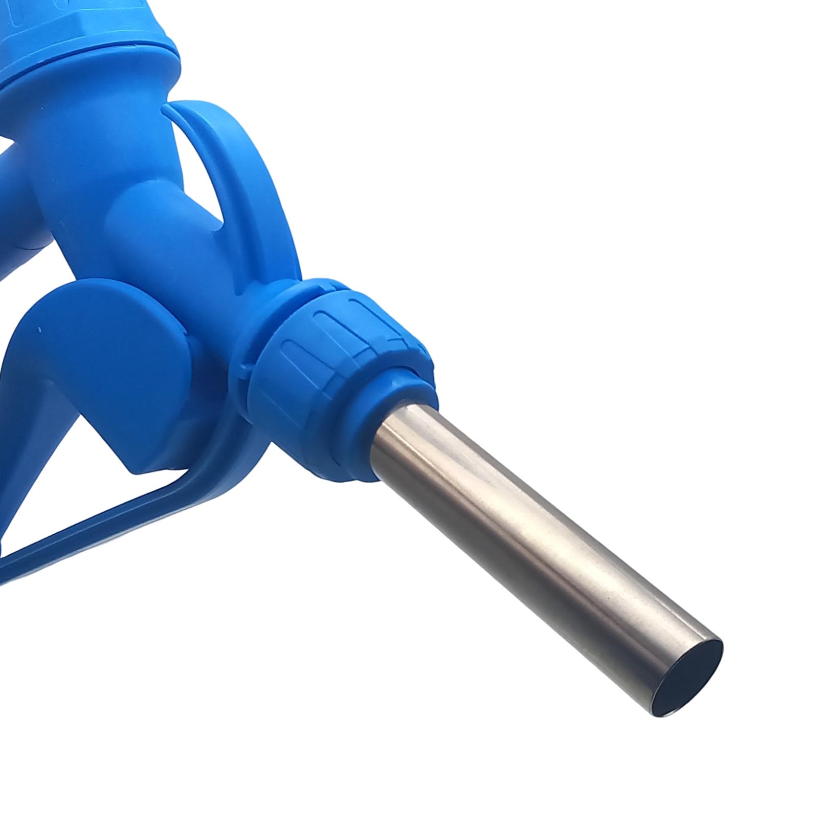 Zapfpistole (PP) blau Anschluss 3/4" auf Auslass 3/4" SS304 (für leicht ätzende Flüssigkeiten)