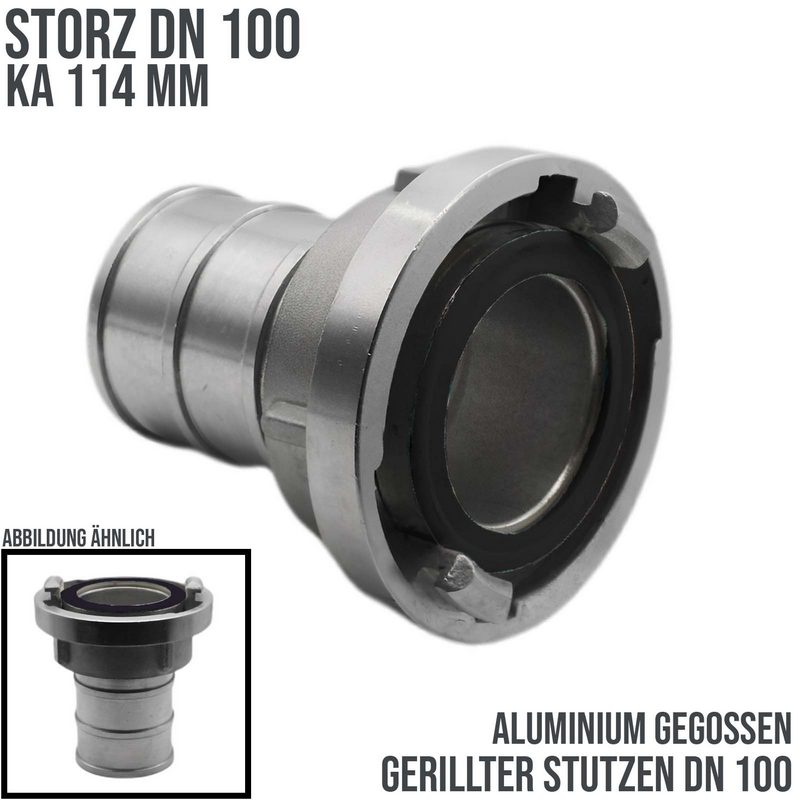 STORZ DN 100 KA 115 Saug Druck Kupplung -> Stutzen Tülle 100 mm Bau Feuerwehr Schlauch Aluminium - PN 10 bar