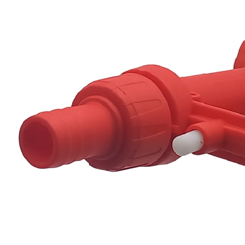 Zapfpistole (PP) rot Anschluss 3/4" auf Auslass 3/4" SS304 (für leicht ätzende Flüssigkeiten)
