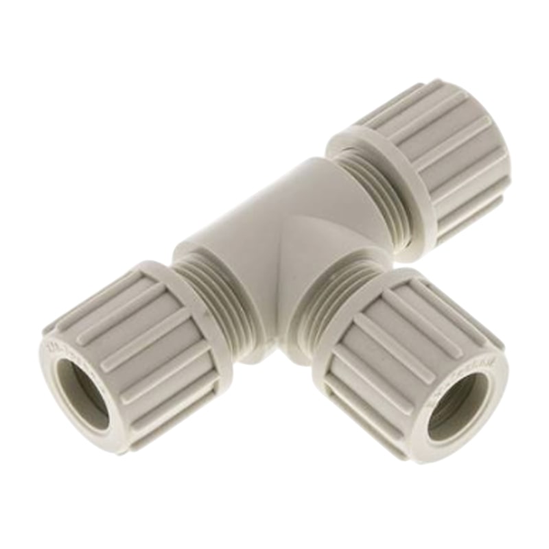 14 x 12 mm T-Stück 90° Kupplung PA PP Schlauch Verschraubung Verbinder FDA - PN 10 bar