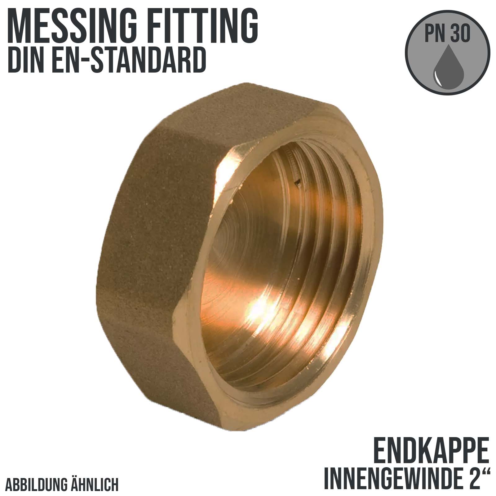 2" Endkappe Innengewinde IG Messing Fittings PN 30 bar