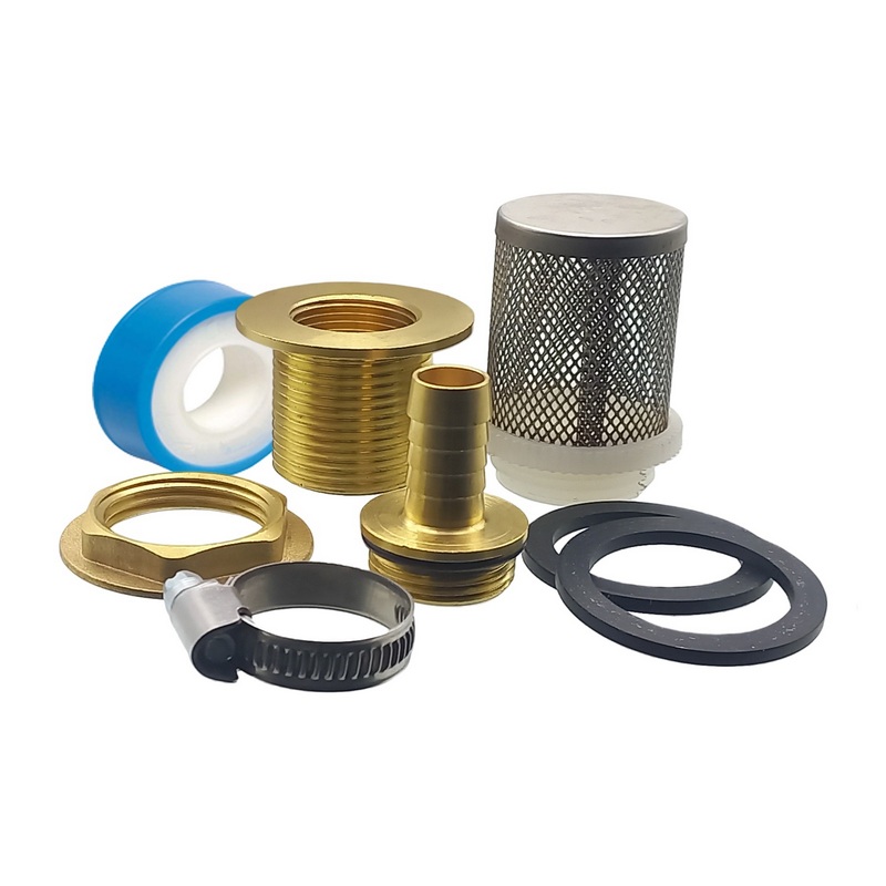 Tank Regen Tonnen Durchführung Messing Schlauch Tülle Stutzen 13mm (1/2") - Anschuss Set PN 10 bar