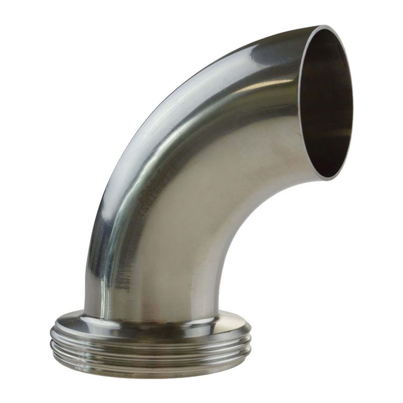 DN 20 Milchrohr Verschraubung DIN 11851 VT Vaterteil Stutzen 90° Bogen ÜWM Außengewinde Anschweißende ID x AD 20 x 24 mm - PN 25 bar