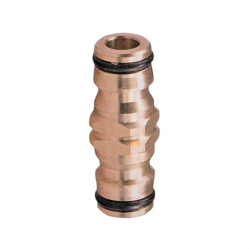 2-fach Schlauch Stecker Verbinder Click-System Quick Connect Messing (Gardena kompatibel)