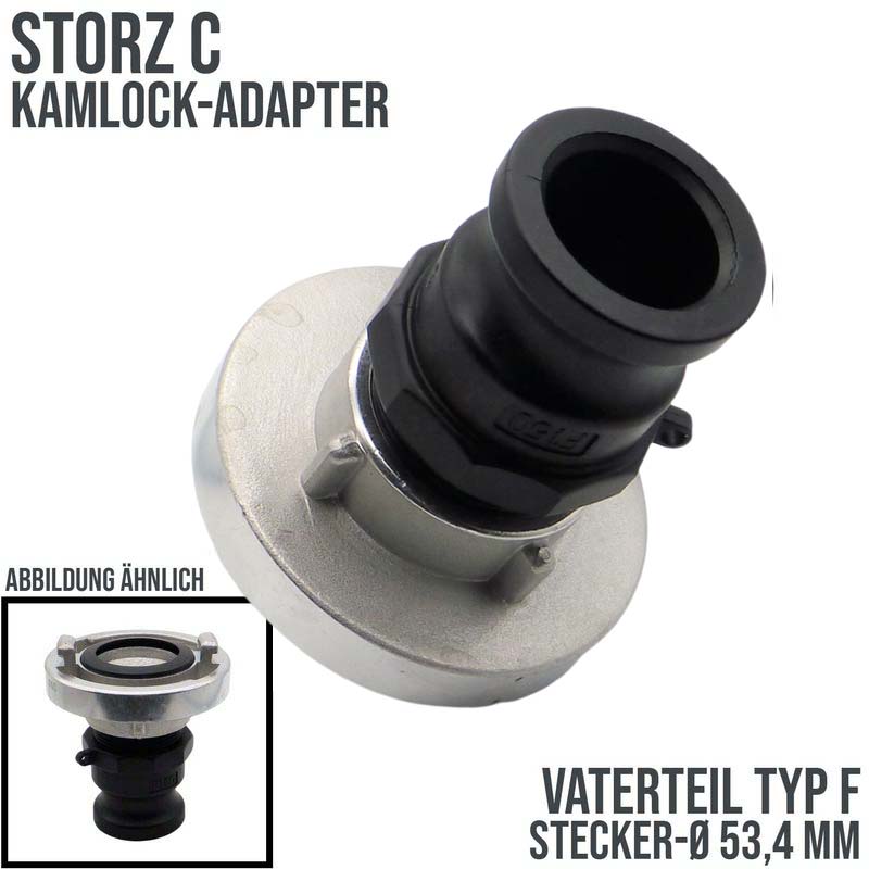 STORZ C DN 52 KA 66 Übergangsstück Adapter -> Kamlock Typ F Vaterteil 53,4 mm PN 6,5 bar