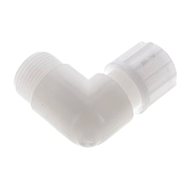20 x 13 mm x 1/2" Winkel 90° Außengewinde TX Fitting Gewebe Schlauch Verbinder FDA PVDF weiß - PN 10 bar