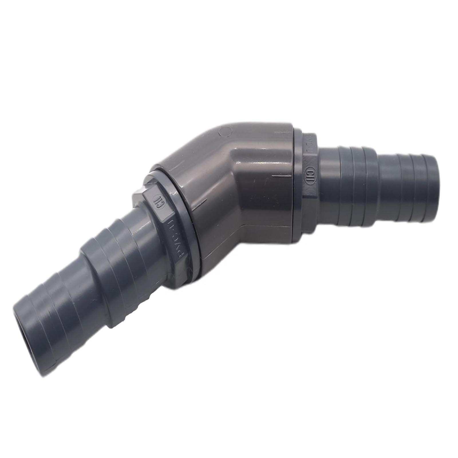 32 / 38 mm PVC PROFI Winkel 45° Schlauch Verbinder Stutzen Tülle Pool Teich Garten - PN 10 bar - Montage-Set