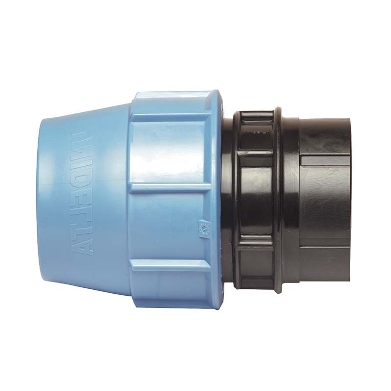 25 mm x 1/2" PE PP Fitting Klemm Verbinder Verschraubung Muffe Rohr Kupplung x IG DVGW - Unidelta