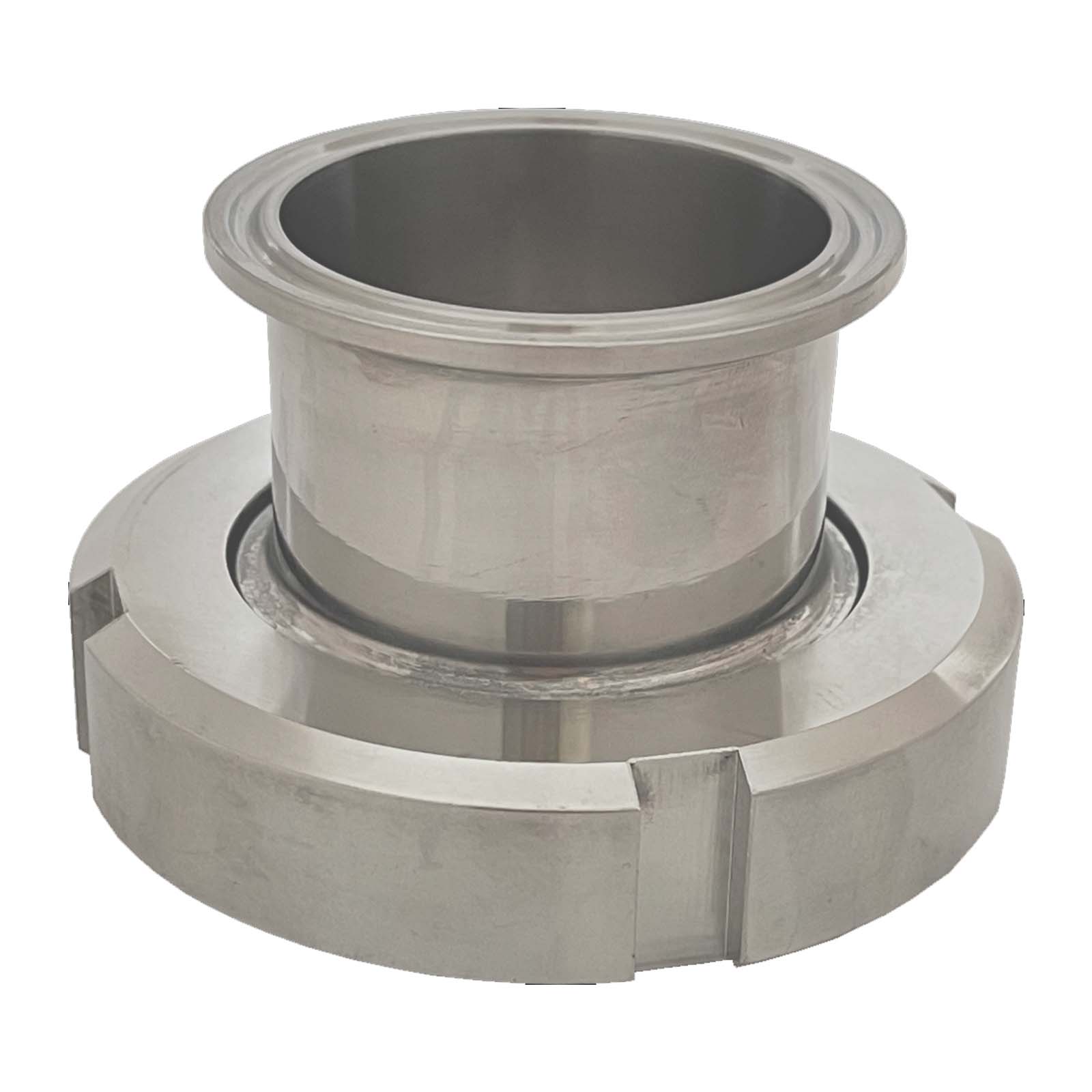 DN 80 Milchrohr Verschraubung DIN 11851 Übergang Adapter Mutterteil Überwurfmutter -> Clamp Teller 106,0 mm - PN 25 bar