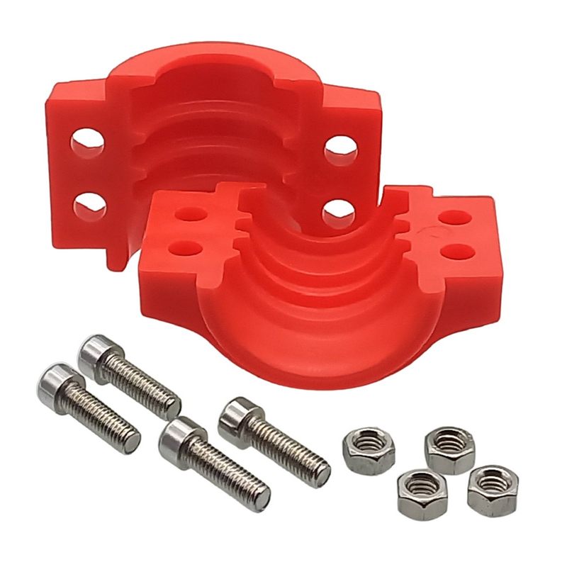 DN 25 Klemmschale Polypropylen PP rot Spannbereich 36 - 39 mm für Schlauch ID x AD 25 x 37 mm - PN 8 bar