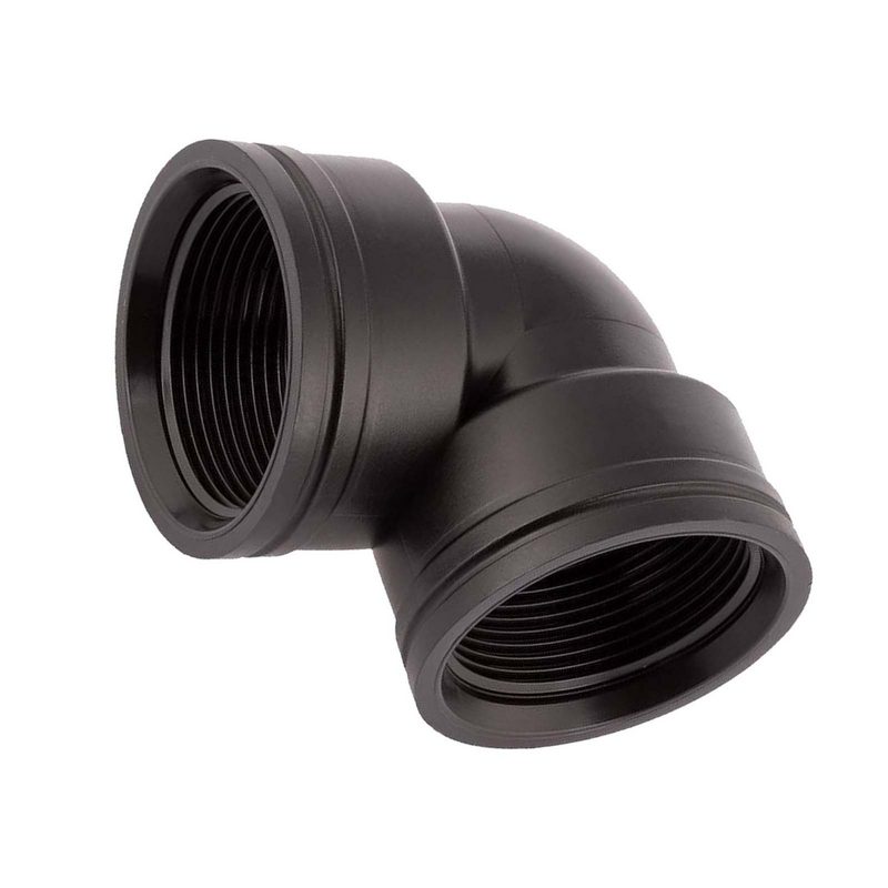 1 1/4 " PP Gewinde Fitting Winkel 90° schwarz Innen x Innengewinde IG Polypropylen - PN 10 bar