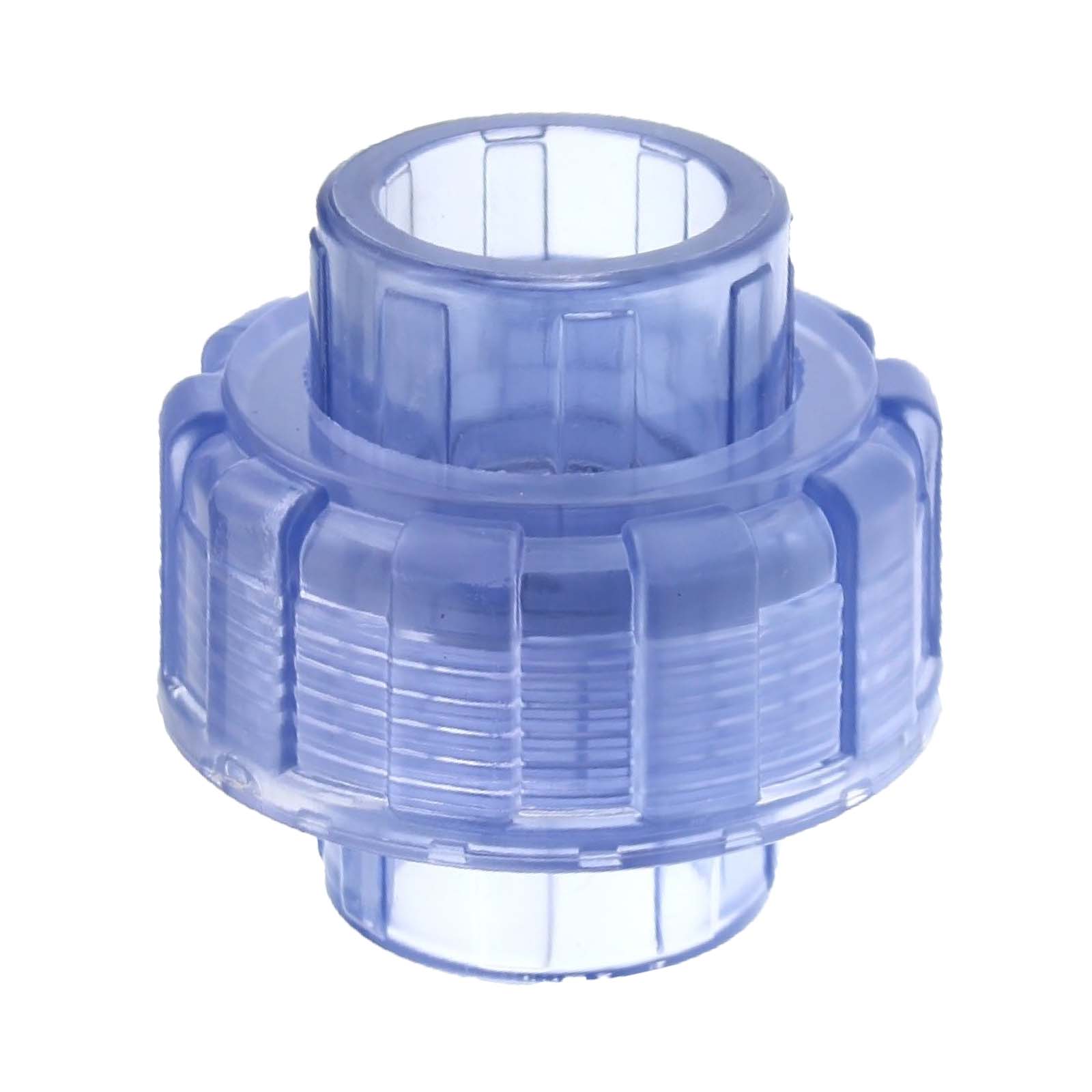 20 mm PVC Klebe Fitting Verschraubung Muffe Verbinder - transparent durchsichtig - PN 16 bar