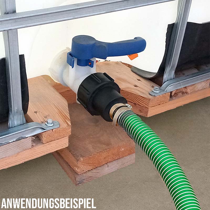 S60 x 6 IBC Adapter Tülle Stutzen drehbar 1" (25 mm) Container Fass Tank Zubehör PN 10 bar