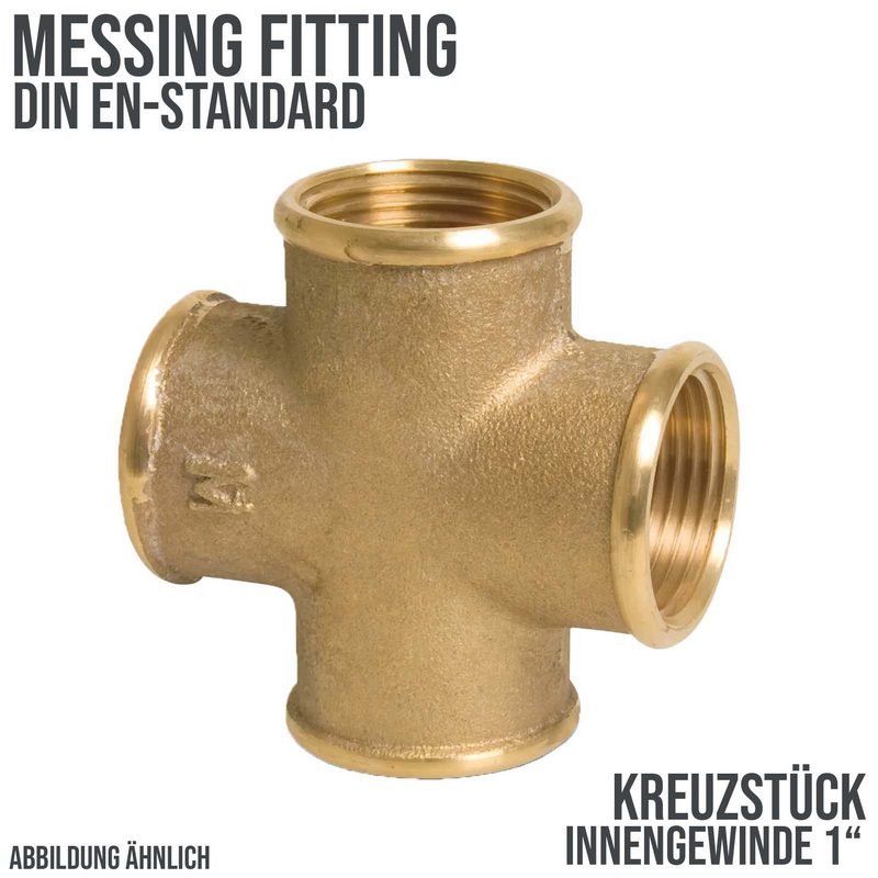 1" Kreuzstück Nr. 180 Innengewinde IG Messing Fittings PN 30 bar