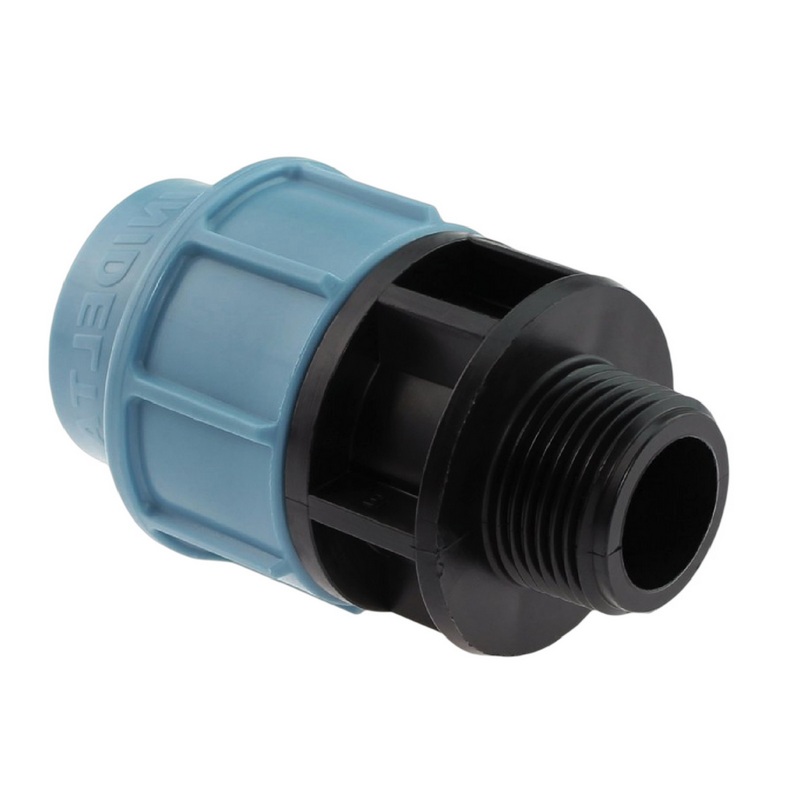 75 mm x 3" PE PP Fitting Klemm Verbinder Verschraubung Muffe Rohr Kupplung x AG DVGW - Unidelta